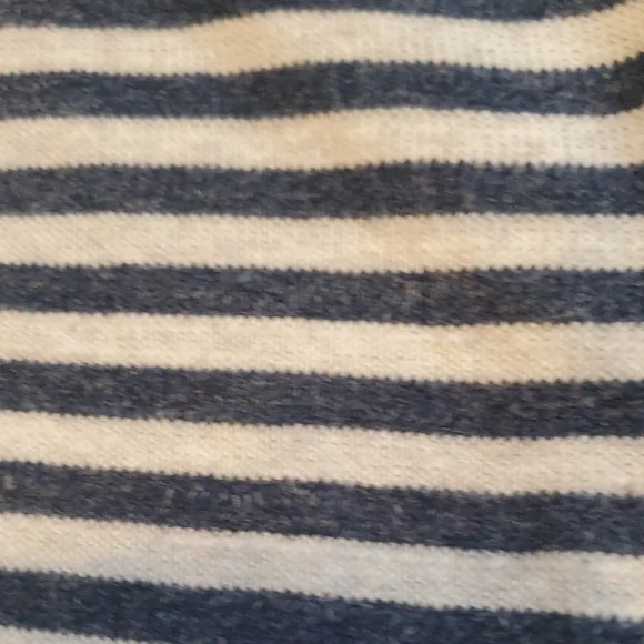 L.L. Bean Navy and Cream Striped Crew Neck Sweater - Picture 6 of 7